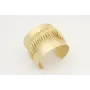 Pulsera rigida con rama helecho oro mate.