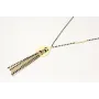 Collar cadena miyuki negra con colgante lagrima or