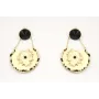 Pendientes perno brillo grande negro con chapa agu