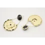 Pendientes perno brillo grande negro con chapa agu