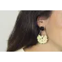 Pendientes perno brillo grande negro con chapa agu