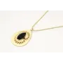 Collar cadena bola oro mate con colgante lagrima o
