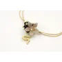 Pulsera nudo serpiente oro pálido con flor esmalta