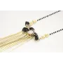 Collar cadena facetadas negras con colgante rama c