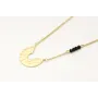 Collar cadena eslabón plano oro mate con colgante 