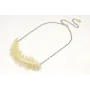 Collar cadena de facetadas grises con rama helecho