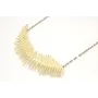 Collar cadena de facetadas grises con rama helecho
