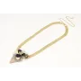 Collar de cadena de malla oro mate con centro de f