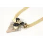 Collar de cadena de malla oro mate con centro de f