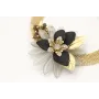 Pulsera de cadena de malla oro mate con centro de 