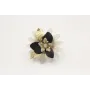 Anillo roseton dagas grises con flores esmaltada n