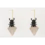 Pendientes perno barrita oro mate con colgante de 