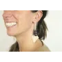 Pendientes perno barrita oro mate con colgante de 