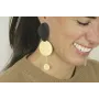Pendientes perno ovalo doblado esmaltado negro con