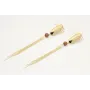 Pendientes perno cigarra oro mate con bola, entrep
