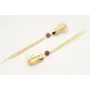 Pendientes perno cigarra oro mate con bola, entrep