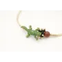Pulsera nudo corredizo con lagarto esmaltado verde