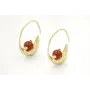 Pendientes gancho de lagarto oro mate con bola. La