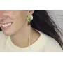 Pendientes perno ondulado oro mate con lagarto esm