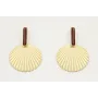 Pendientes perno listón esmaltado rojo y disco ond
