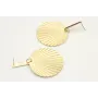 Pendientes perno listón esmaltado rojo y disco ond