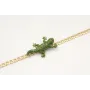 Pulsera de cadena plana entrelazada oro mate con l