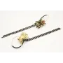 Pendientes aro oro mate con miyuki negro, nenufar 