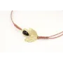 Pulsera hilo macramé oro rosa con entrepieza piedr