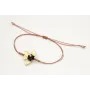 Pulsera hilo macramé oro rosa con flor de facetada