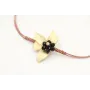 Pulsera hilo macramé oro rosa con flor de facetada