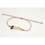 Pulsera hilo macramé oro rosa con hojas en oro mat