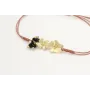 Pulsera hilo macramé oro rosa con hojas en oro mat