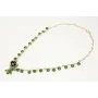 Collar cadena con chapitas oro mate, esmaltes verd