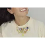 Collar babero coral oro mate con piezas en tonos l