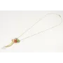 Collar largo de cadena de cordón oro mate con colg