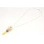 Collar largo de cadena de cordón oro mate con colg
