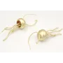 Pendientes aro con bolita oro mate y medusas colga