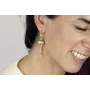 Pendientes aro con bolita oro mate y medusas colga