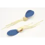 Pendientes Perno doblado azul con colgante de alme