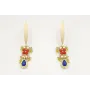Pendientes perno lamina ovalada oro mate con entre