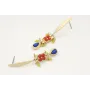 Pendientes perno lamina ovalada oro mate con entre