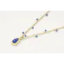 Solitario cadena chapitas esmaltadas azules con co
