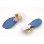 Pendientes perno ondulado lila con colgante azul y