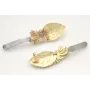 Pendientes perno hoja oro mate con liston de sodal