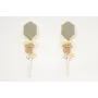 Pendientes perno hexagono visón con colgante alas 
