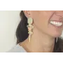 Pendientes perno hexagono visón con colgante alas 