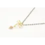 Solitario cadena miyuki gris con colgante de mosqu