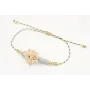 Pulsera hilo micro driza marrón,rosa y oro con mac