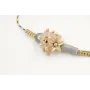 Pulsera hilo micro driza marrón,rosa y oro con mac
