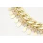 Collar triple con cadena entrelazada, cadena gotas